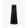Laminated cotton stretch long dress