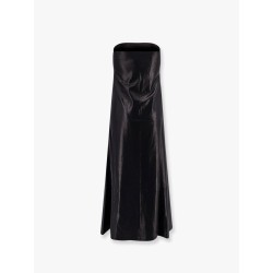 Laminated cotton stretch long dress