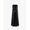 Laminated cotton stretch long dress