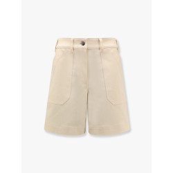 Stretch cotton shorts with maxi logo patch