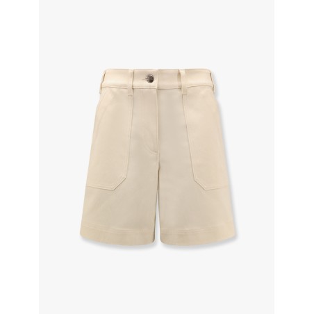 Stretch cotton shorts with maxi logo patch