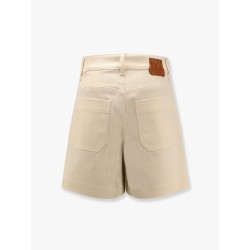 Stretch cotton shorts with maxi logo patch