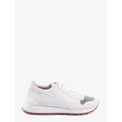 Nylon and suede sneakers