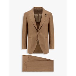 Feeling linen suit with removable iconic brooch