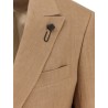 Feeling linen suit with removable iconic brooch