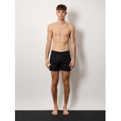 Nylon swim trunk with frontal logo patch