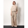 Trouser with belt and monili detail