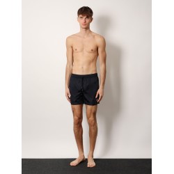 Nylon swim trunk with frontal logo patch