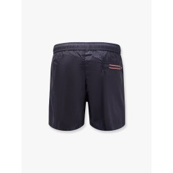 Nylon swim trunk with frontal logo patch