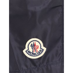 Nylon swim trunk with frontal logo patch
