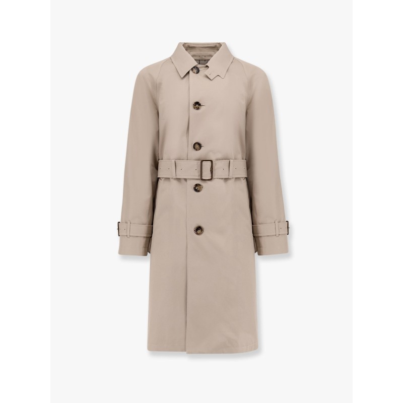 Organic cotton trench with check lining