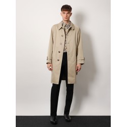 Organic cotton trench with check lining