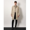 Organic cotton trench with check lining