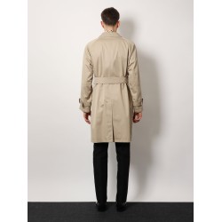 Organic cotton trench with check lining