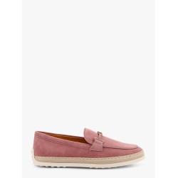 Suede loafer with metal detail