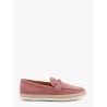 Suede loafer with metal detail