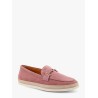 Suede loafer with metal detail