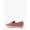 Suede loafer with metal detail