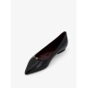 Leather ballerinas with patent leather profile