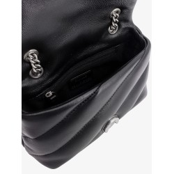 Matelassé leather shoulder bag with iconic love birds buckle