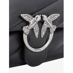 Matelassé leather shoulder bag with iconic love birds buckle