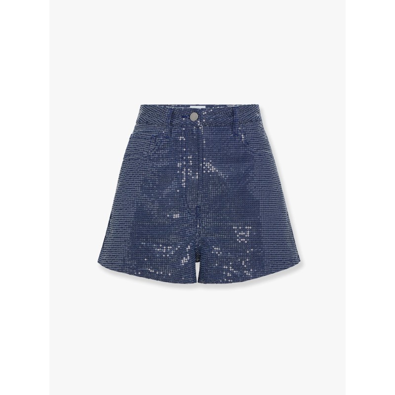 Cotton blend shorts with allover sequins