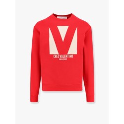 Cotton sweatshirt with frontal chez valentino print