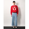 Cotton sweatshirt with frontal chez valentino print