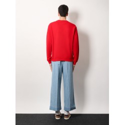 Cotton sweatshirt with frontal chez valentino print