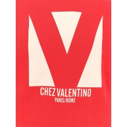 Cotton sweatshirt with frontal chez valentino print