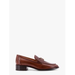 Leather loafer with t-timeless metal logo