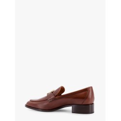 Leather loafer with t-timeless metal logo