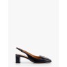 Leather slingback with metal detail
