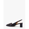 Leather slingback with metal detail