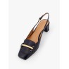 Leather slingback with metal detail