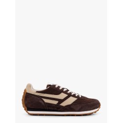Low-top suede and mesh sneakers