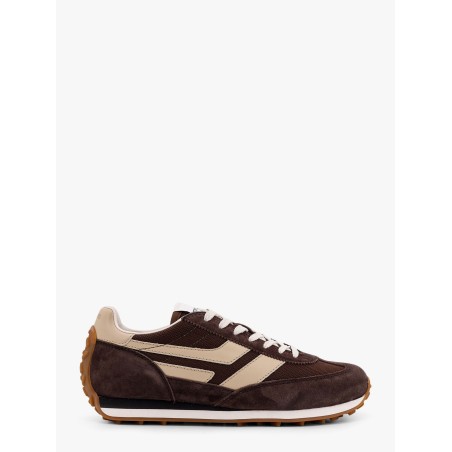 Low-top suede and mesh sneakers
