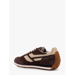 Low-top suede and mesh sneakers