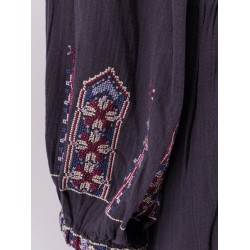 Florenza cotton long dress with embroidery