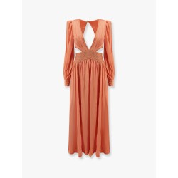 Satin sunset long dress with cut-out details