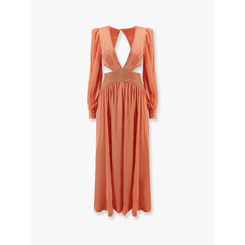 Satin sunset long dress with cut-out details