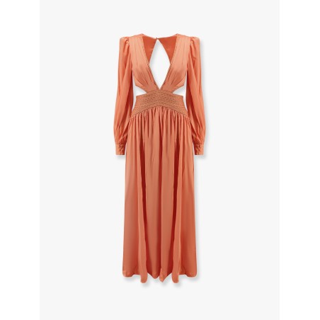 Satin sunset long dress with cut-out details