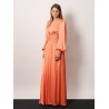 Satin sunset long dress with cut-out details