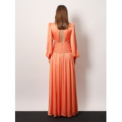 Satin sunset long dress with cut-out details