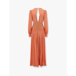 Satin sunset long dress with cut-out details