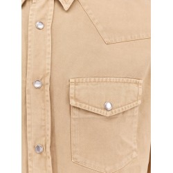 Cotton shirt with pockets and stitching