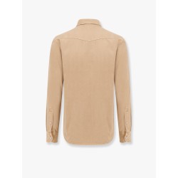 Cotton shirt with pockets and stitching