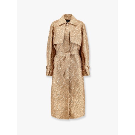 Salsa oversize jacquard fabric trench with mosaic effect