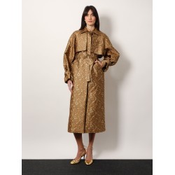 Salsa oversize jacquard fabric trench with mosaic effect