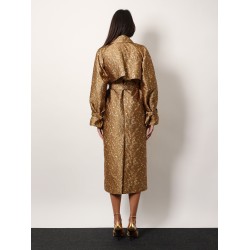 Salsa oversize jacquard fabric trench with mosaic effect